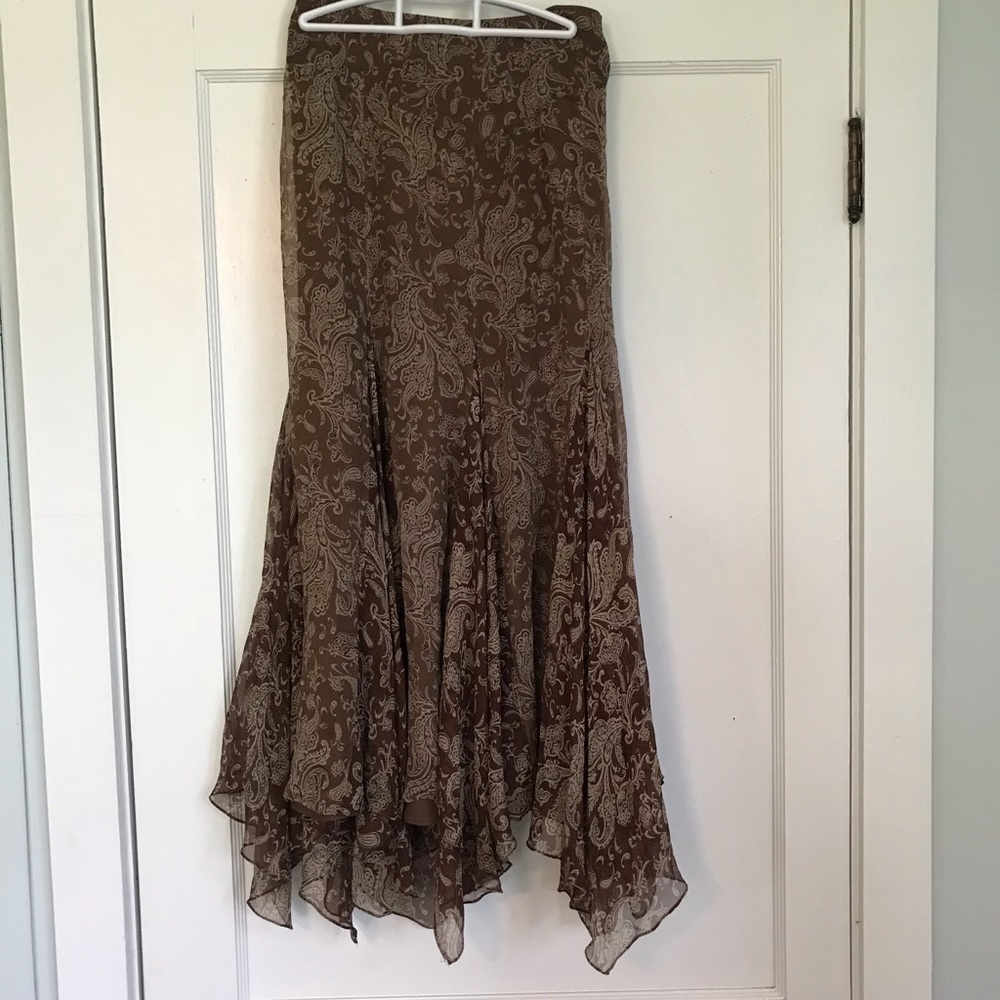 Ralph Lauren Pasley 100% Silk Skirt